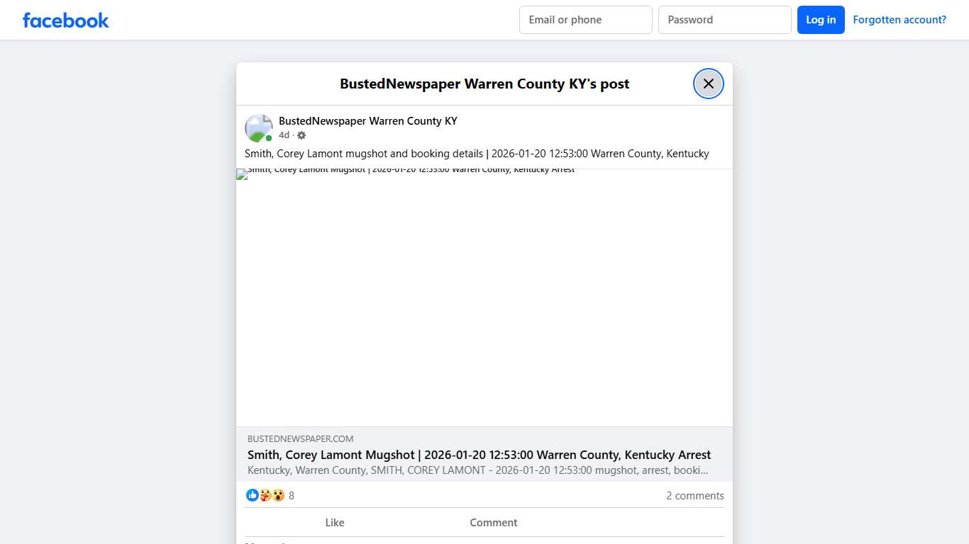 Smith, Corey Lamont... - BustedNewspaper Warren County KY Facebook