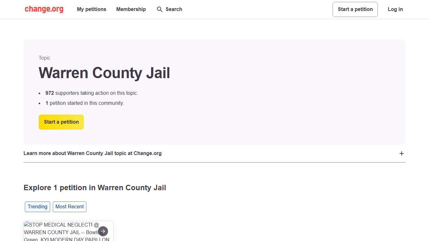 Petitions about Warren county jail – Support Causes & Make a Difference · Change.org · Change.org
